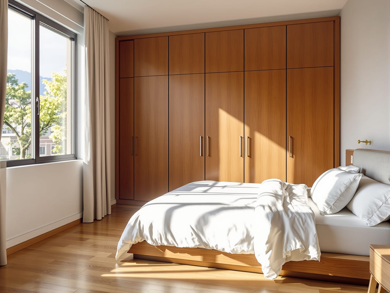 Dormitorio principal con vista a las copas de los árboles